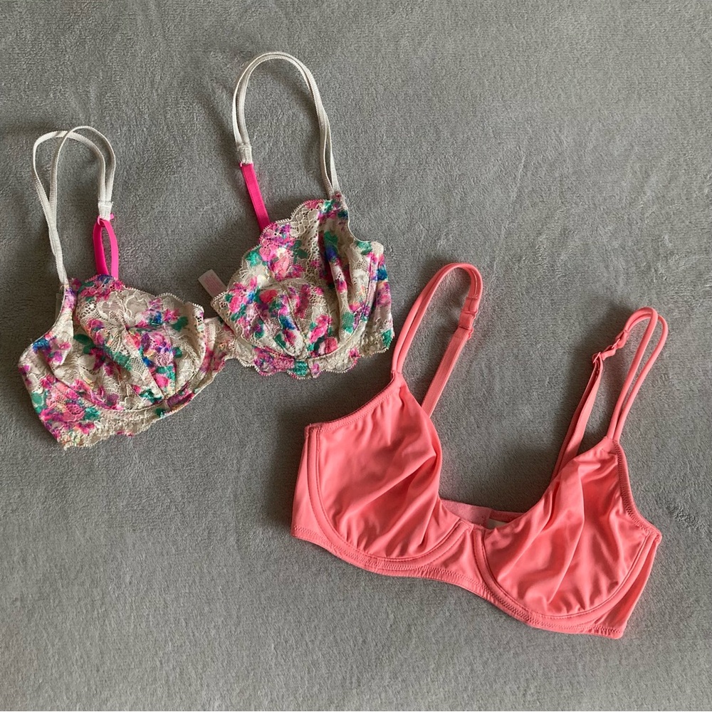 VS PINK 2 unlined Demi bras